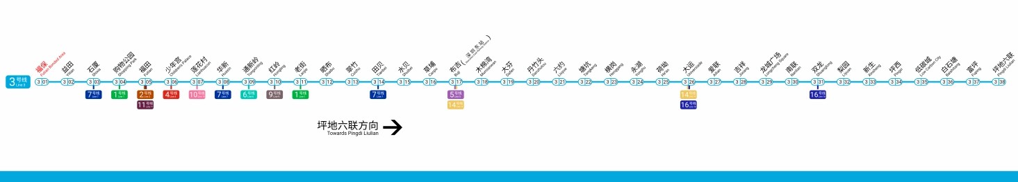 深圳地铁3号线线路走向图
